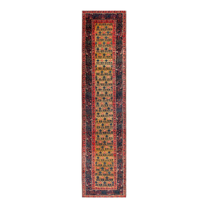 Stunning Light-Yellow Background With Tiny Roses in a Floral Design Antique Persian Bijar Rug