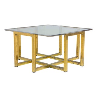 Regency Geometrical Coffee Table in Patinated Brass from from Belgo Chrom / Dewulf Selection, 1970s For Sale