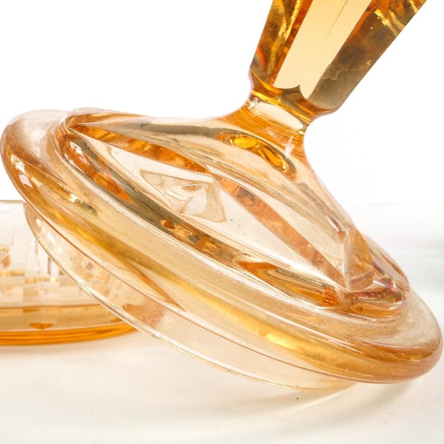 Glass Art Deco Candyer from Josephinehutte, 1930s For Sale - Image 7 of 15