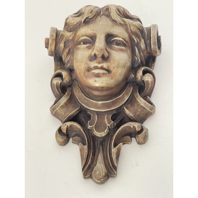 Ceramic Near Pair of Vintage Figural Wall Brackets For Sale - Image 7 of 7