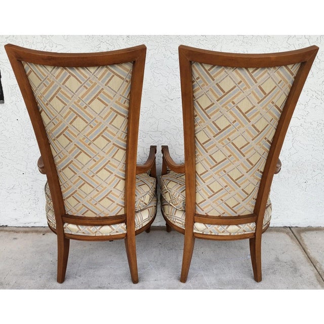 French Louis XVI High Back Accent Dining Chairs Pair For Sale In Miami - Image 6 of 18