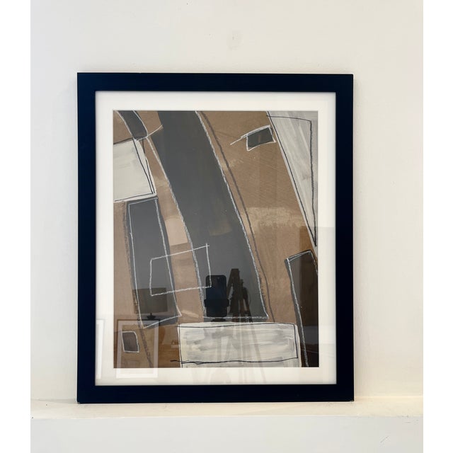 A refined abstract composition from a small series of mixed media works on paper, exploring structure, balance, and tonal...