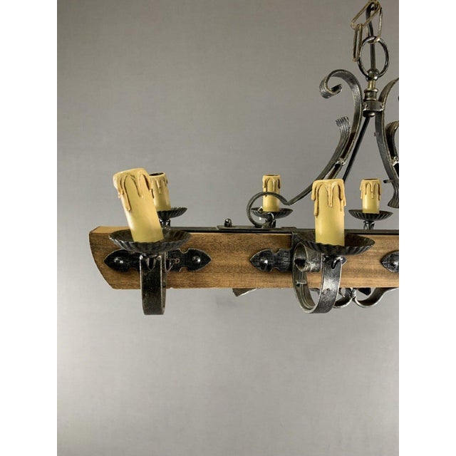 Rustic Hanging Decoration in Wood and Metal For Sale - Image 4 of 5