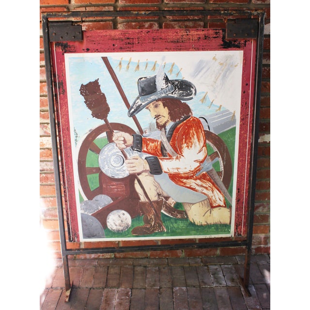 Mid-20th Century English Pub Sign Featuring a Cavalier Loading the Cannon Pub For Sale - Image 4 of 13