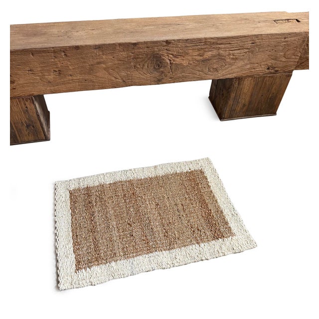 Contemporary Natural Jute Ivory Trim Rug - 2 X 3 For Sale - Image 3 of 3