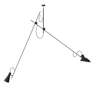 Cinquanta Black and Black Suspension Lamp by Vittoriano Viganò for Astep For Sale