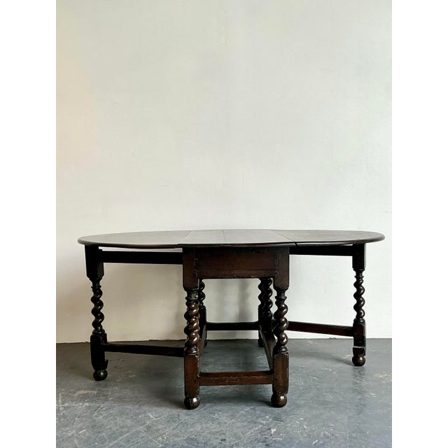 Vintage Barley Twist Gate Leg Table For Sale - Image 9 of 13