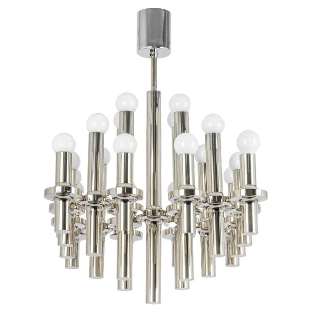 Mid-Century Chrome Chandelier attributed to Gaetano Sciolari for Staff,1970s For Sale - Image 13 of 13