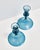 Mid Century Blue Glass Orrefors Swedish Candlestick Pair For Sale - Image 9 of 15
