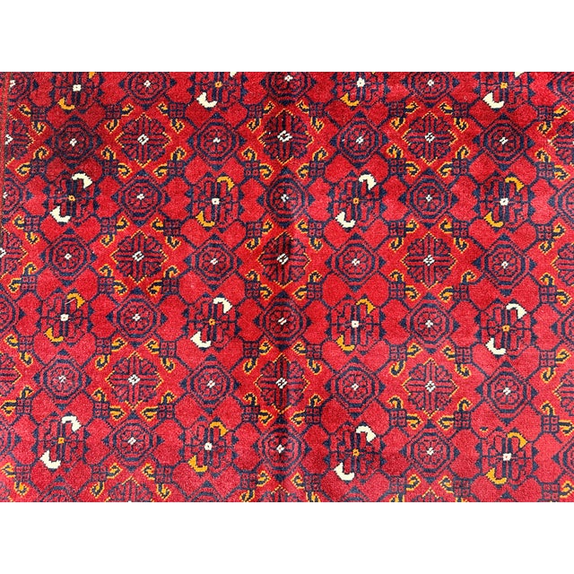 High Quality Afghan Beshir Kunduz All-Over Lattice Rug - 6'2" X 3'8" For Sale - Image 11 of 12