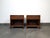 Exceptional pair of mid century modern walnut nightstands by Widdicomb, showcasing the same iconic sculptural design...