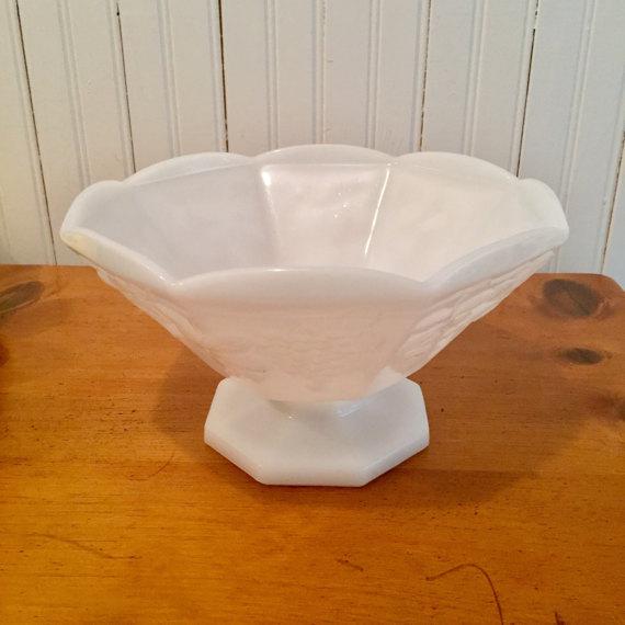 Milk Glass Compote Bowl on Pedestal Chairish