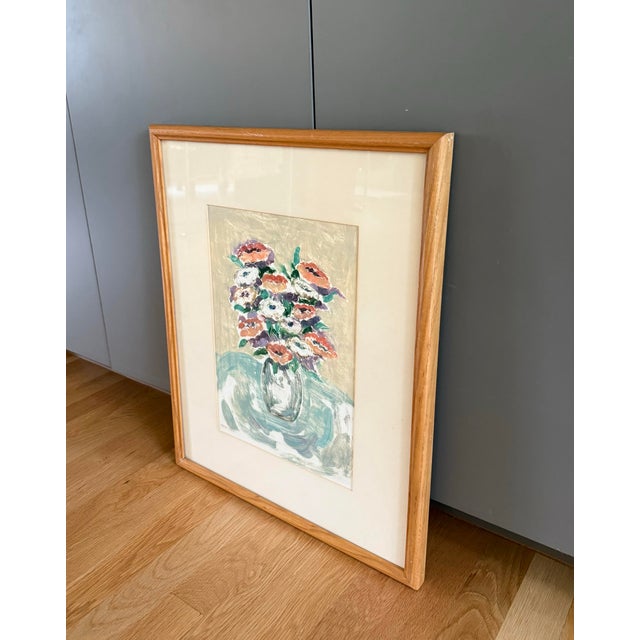 Vintage Framed Floral Still Life Painting For Sale - Image 9 of 12