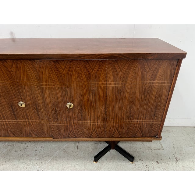 Scandinavian Sideboard in Veneered Wood with Iron Legs For Sale - Image 12 of 18