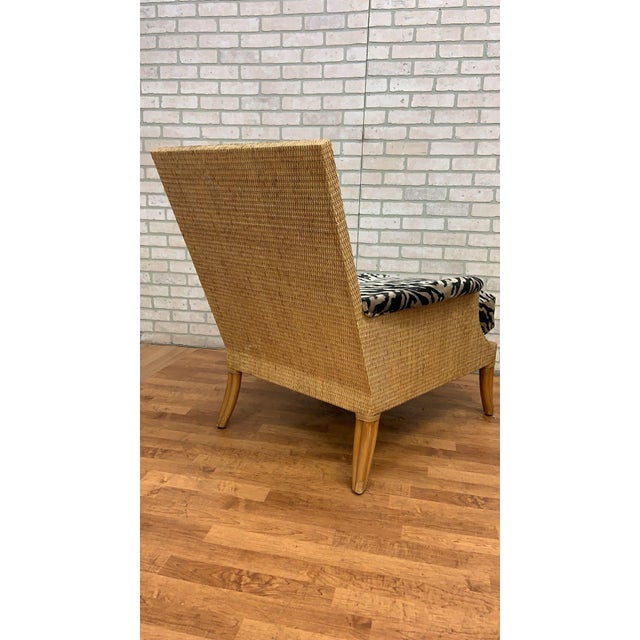 1960s Vintage McGuire Rattan and Wicker Umbria Lounge Chair With