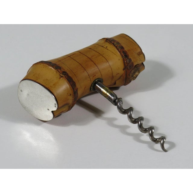 Mid-Century Corkscrew in Bamboo Finished with Silver., 1960s For Sale - Image 8 of 8