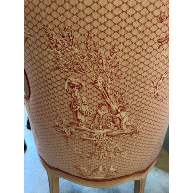 Pair of Mid 20th Century French Bergere Chairs For Sale - Image 4 of 8