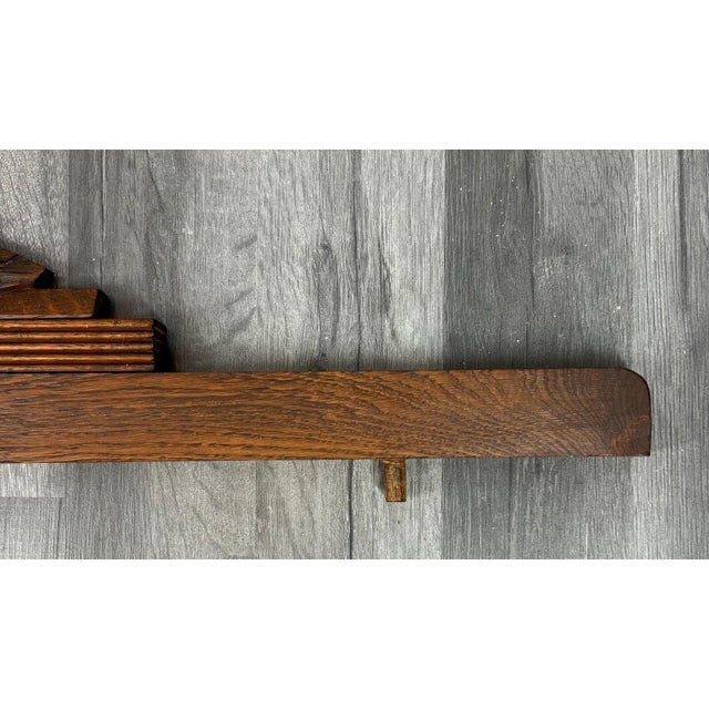 Antique French Hand Carved Wood Oak Pediment For Sale - Image 5 of 5