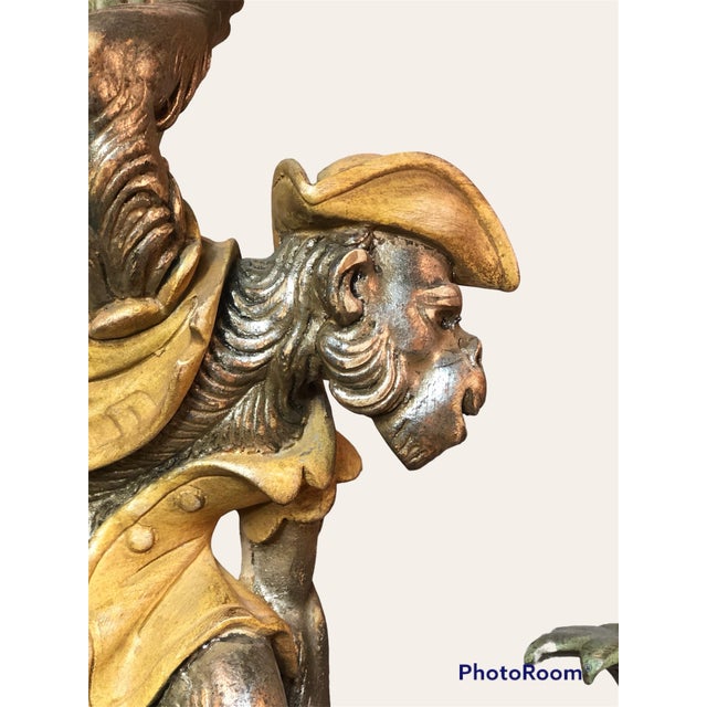 Vintage Hand Carved Italian Monkey Wall Sconces - Set of 2 For Sale - Image 10 of 12