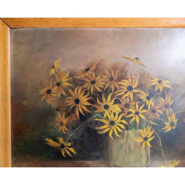 Early 20th Century American Still Life Painting of Black Eyed Susans For Sale - Image 13 of 16