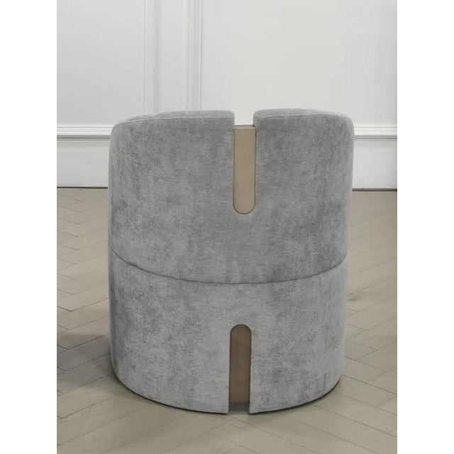 Bently Gray and Gold Armchair Dining Chair For Sale - Image 4 of 6