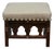 Antique Moroccan Hand-Carved Stool with Custom Linen Upholstery, Circa 1900 For Sale