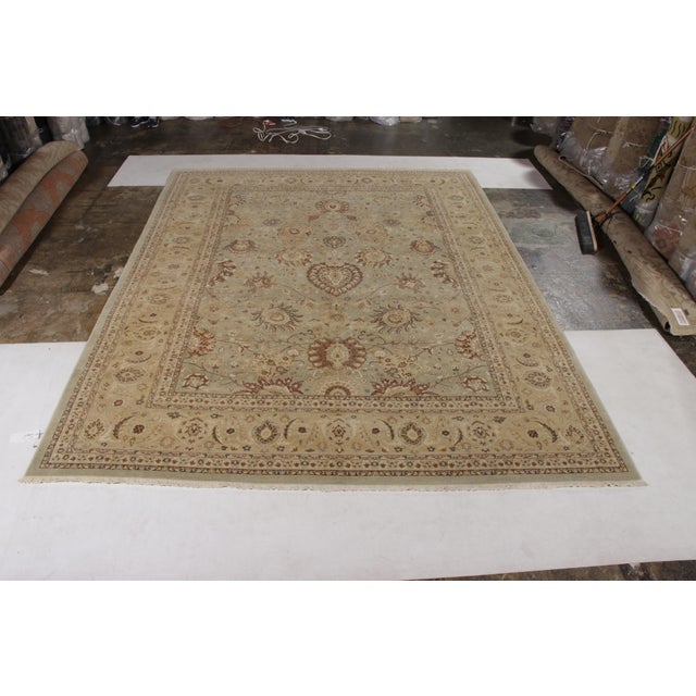 Traditional Classic Persian Style Rug, Blue Field, Beige-Brown Floral Pattern by Rug & Kilim For Sale - Image 3 of 7