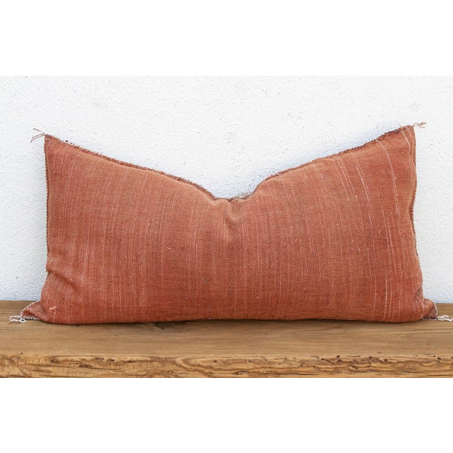 Copper Atlas Chevron Oversized Lumbar Moroccan Pillow For Sale - Image 8 of 9