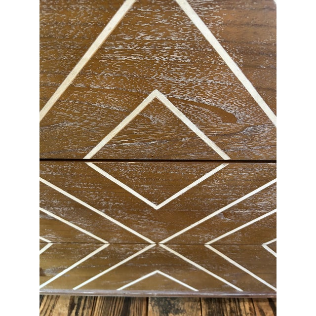 Cerused Wood and Inlaid Geometric Pattern Chest of Drawers For Sale - Image 11 of 13