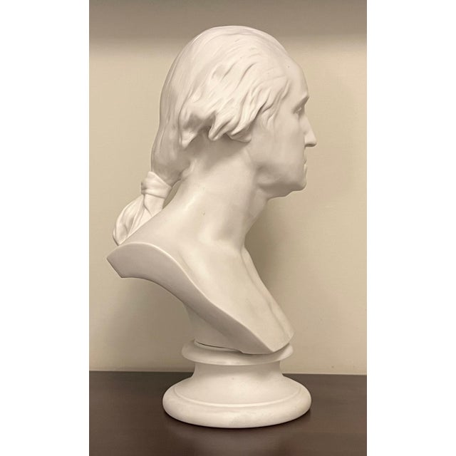 White Antique 19th Century English Parian Porcelain Bust of President George Washington After Houdon For Sale - Image 8 of 16