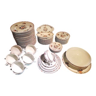 Large Porcelain Dinner Service by Raynaud Limoges, 1960s, Set of 51 For Sale