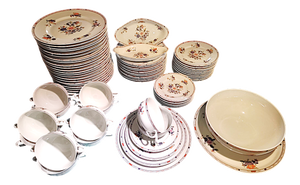 Large Porcelain Dinner Service by Raynaud Limoges, 1960s, Set of 51