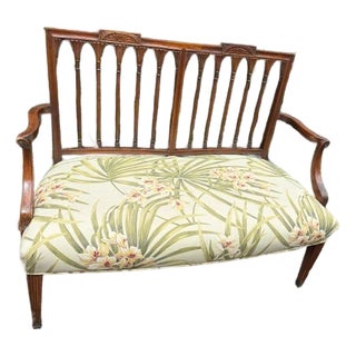 Antique Walnut American Love Seat For Sale