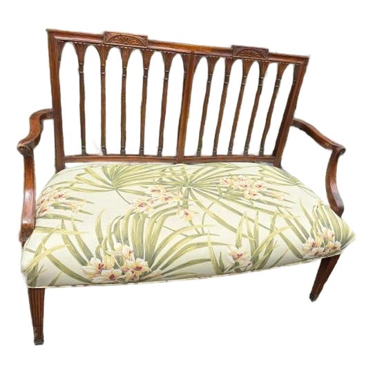 Antique Walnut American Love Seat For Sale