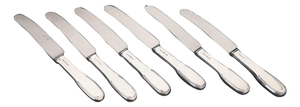 Dinner Knives in Silver and Stainless Steel by Evald Nielsen, 1930s, Set of 6