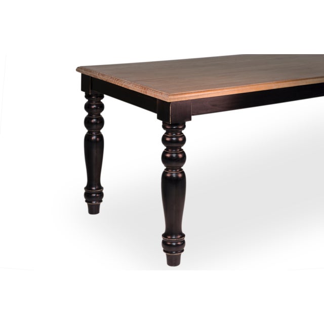 French Provincial French Provincial Style Dining Room Table with Black Ebonized legs For Sale - Image 3 of 5