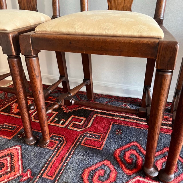Brown 1930's Georgian / Queen Anne Style Dining Chairs For Sale - Image 8 of 9