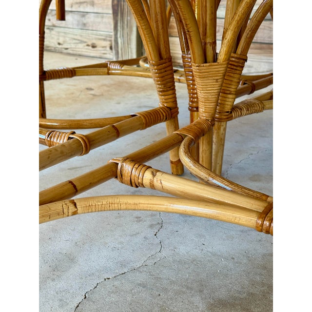 Wood Mid-20th Century Restored Italian Rattan Chippendale Dining Chairs by Dal Vera-Set of Eight For Sale - Image 7 of 12