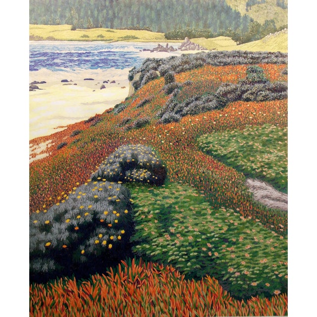 1986 Gordon Mortensen "Monastery Beach" Hand Signed Numbered Woodcut For Sale - Image 4 of 6