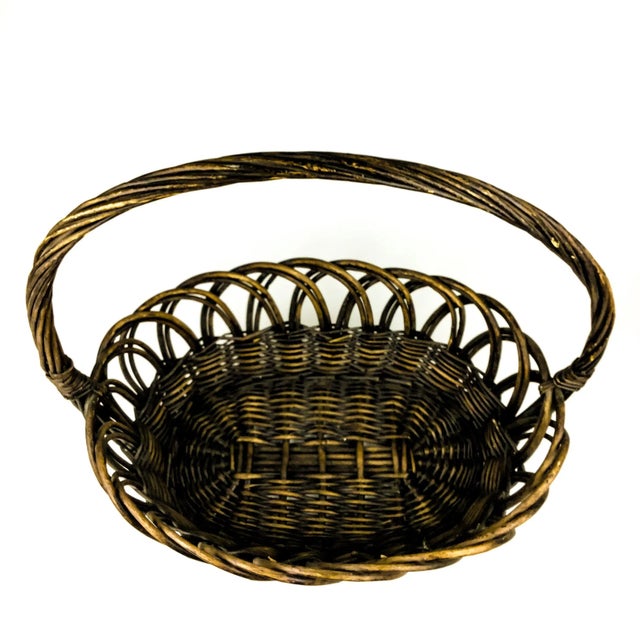 Vintage Extra Large French Fruit Flower Basket For Sale - Image 4 of 13