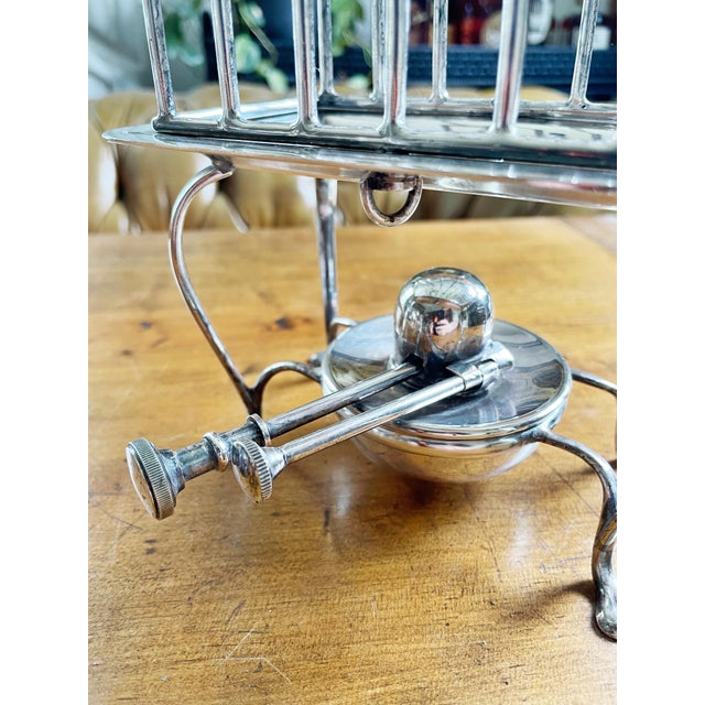 Antique Asprey & Co Silver Toast Rack With Oil Burner | Chairish