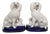 Victorian Staffordshire Poodle Family on Cobalt Bases, 1870s, Set of 2 For Sale