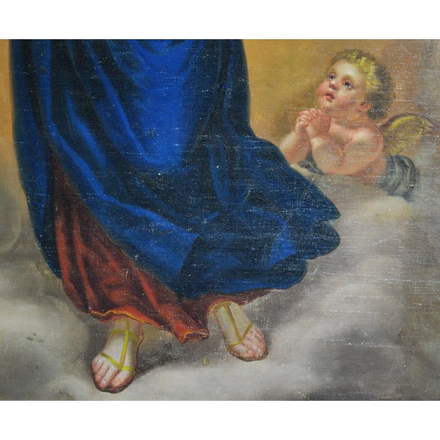 Agostino Cottolengo, Madonna with Child and Angels, Oil Painting on Canvas, Early 1800s For Sale - Image 11 of 15