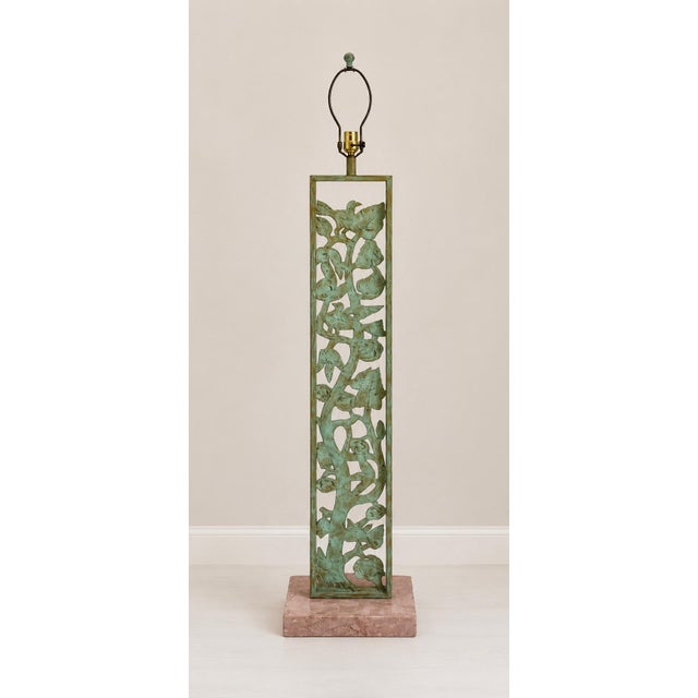 Green 1980s Silas Seandel Style Verdigris Bronze Botanical Floor Lamp For Sale - Image 8 of 11