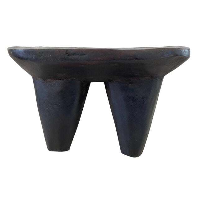 1980s African Senufo Wood Kids Milk Stool I . Coast 10.75 " W For Sale - Image 5 of 5