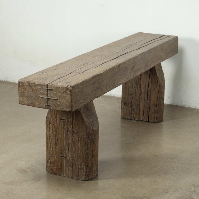 Handcrafted from solid heritage wood beams, this vintage console table brings warm organic texture, architectural weight,...