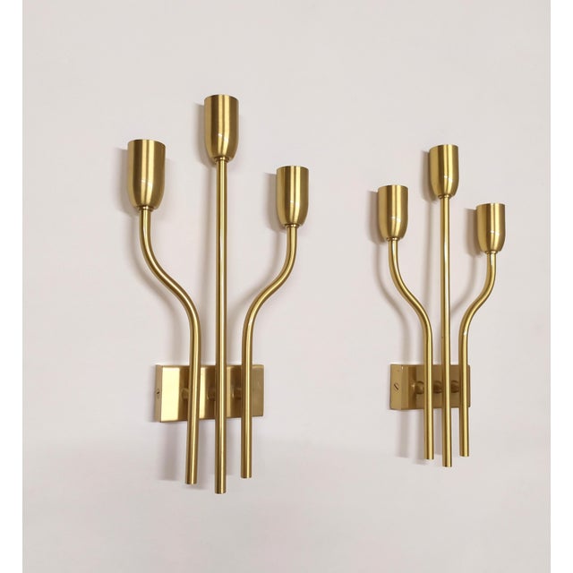Gold Wall Lights by Gaetano Sciolari,1970s, Set of 2 For Sale - Image 8 of 8