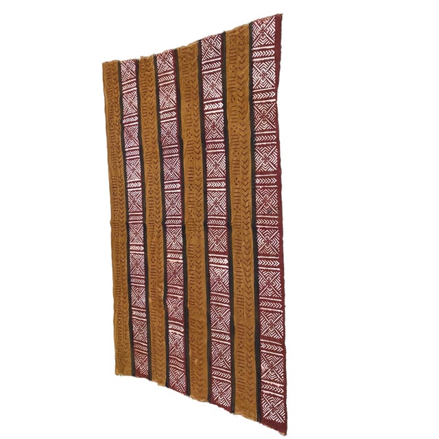 Bogolan Mali Mud Cloth Textile 40" by 63" For Sale - Image 9 of 13