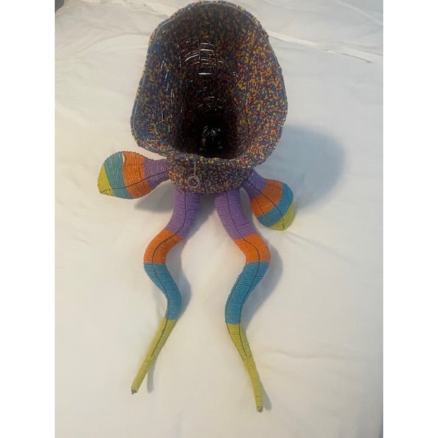 Sculpture Materials Vibrant South African Hand-Beaded Kudu Trophy Head – Sustainable African Folk Art Sculpture For Sale - Image 7 of 10
