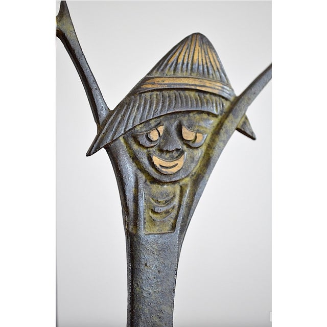 Mid-Century Modern Brass Male with Cactus Tool attributed to Walter Bosse for Herta Baller, 1950s For Sale - Image 3 of 6